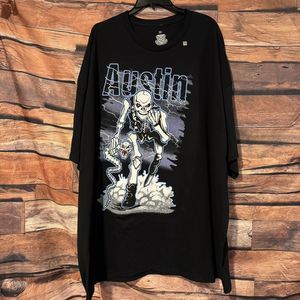 WWE Stone Cold Steve Austin T-Shirt 5X SS Black Bad To The Bonz DS Skeleton